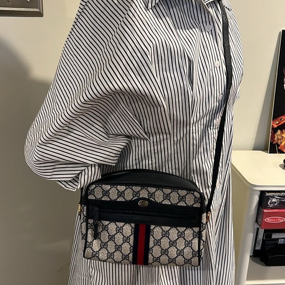 Vintage Gucci Ophidia Navy Monogram  Crossbody Bag Purse - Picture 9 of 9